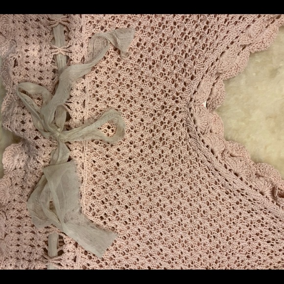 Ralph Lauren Polo Jeans Co. Crocheted Sweater 100% Cotton. Ribbon Tie at Waist. - Picture 8 of 8